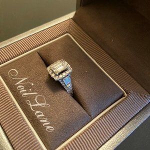 NEIL LANE Engagement Ring 1-7/8 ctw, 1 CT CENTER!